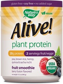 Natures Way - Alive! Plant Protein Organic Smoothie Berry Fusion 15.5 oz-OUT OF STOCK