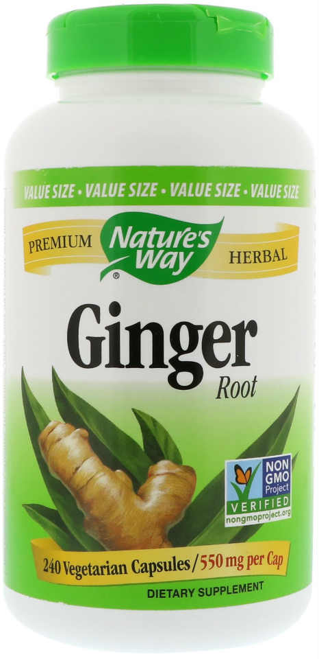 Nature's Way Ginger Root  240 Vegetarian Capsules