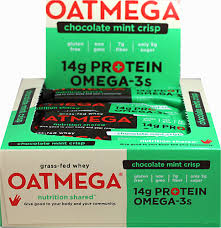 Oatmega - Choc Mint Crisp Omega-3 Protein Bars 12 Count-OUT OF STOCK 14 G