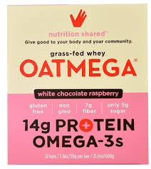 Oatmega - White Choc Raspberry Crisp Omega-3 Protein Bars 12 Count 14 G-OUT OF STOCK