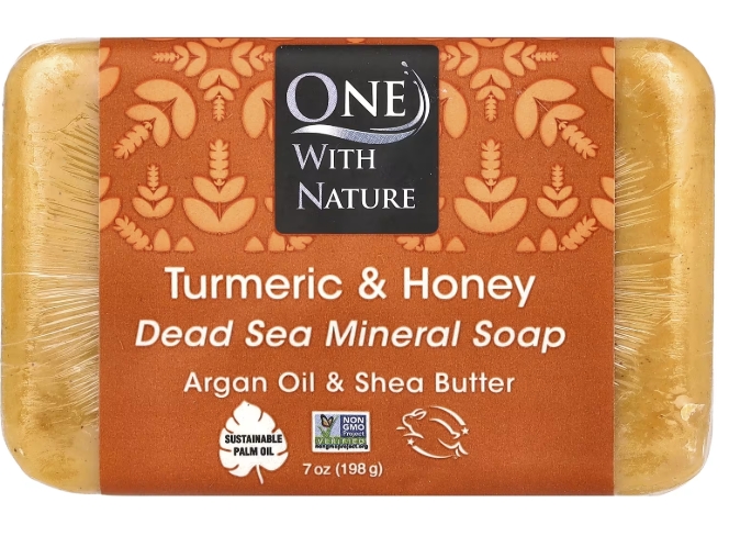 One with Nature - Turmeric & Honey Dead Sea Bar Soap 7oz