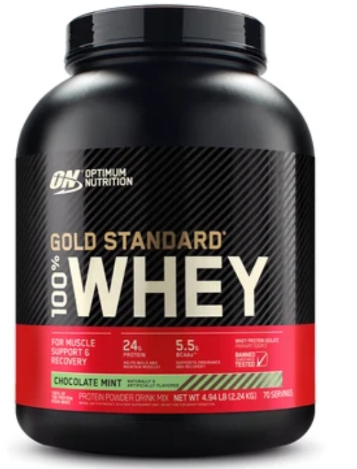 Optimum Nutrition - 100% Whey Gold Choc Mint 5Lb