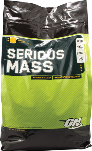 Optimum Nutrition - Serious Mass (No Sugar Added) Banana 12 Lbs