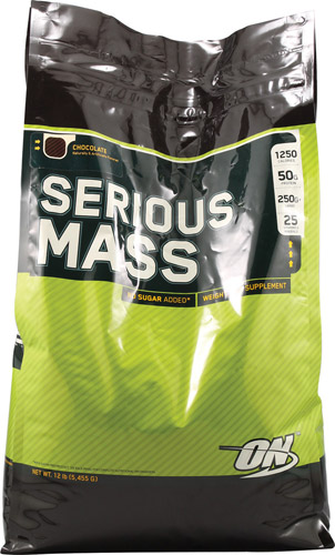 Optimum Nutrition - Serious Mass (No Sugar Added) Chocolate 12 Lbs