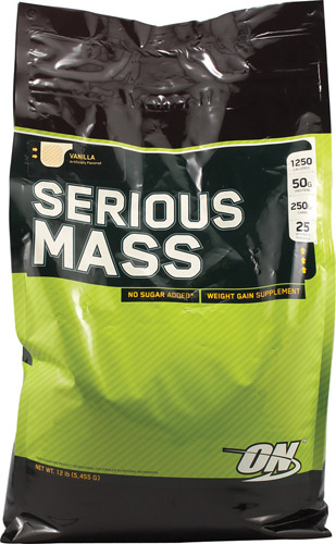 Optimum Nutrition - Serious Mass (No Sugar Added) Vanilla 12 Lbs
