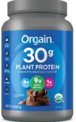 Orgain Sport 30g Plant Protein 2.1 lb Chocolate Flavor 16 Servings