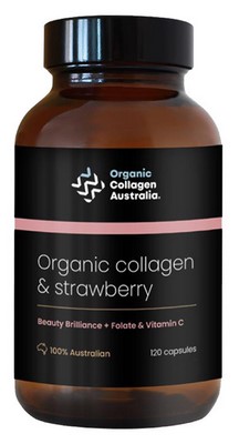 Organic Collagen Australia Pure Collagen w/ Strawberry 120 capsule