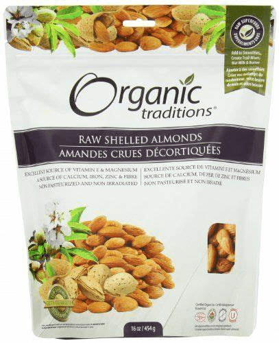 Organic Traditions Almonds Premium Raw Shelled 16 ounce