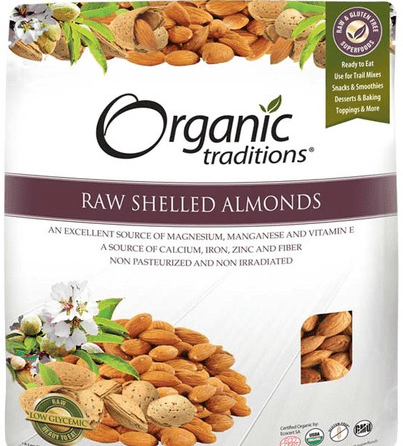 Organic Traditions Almonds Premium Raw Shelled 8 ounce
