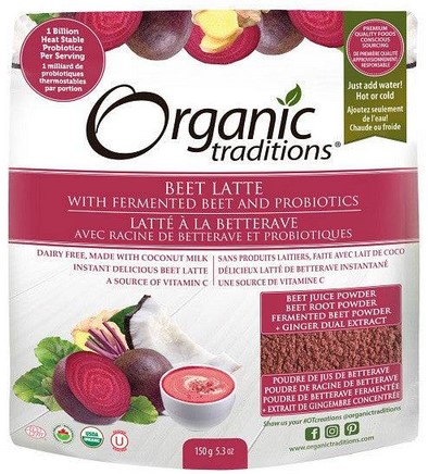 Organic Traditions Latte Beet with Probiotics 5.3 ounce