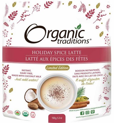 Organic Traditions Latte Holiday Spice 5.3 ounce