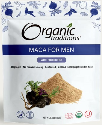 Organic Traditions Maca Mens Powder with Probiotics 5.3 ounce