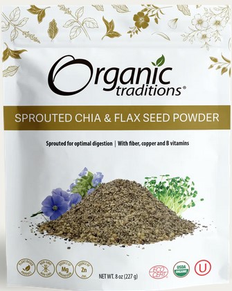 Organic Traditions Sprouted Chia Flax 8 ounce