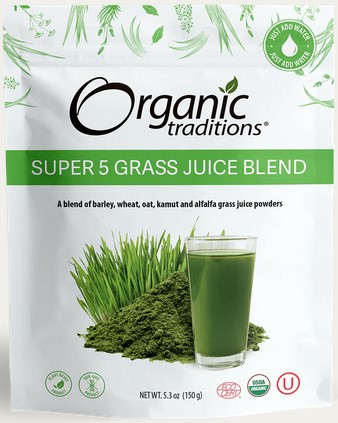 Organic Traditions Super 5 Grass Juice Blend 5.3 ounce