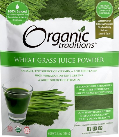 Organic Traditions Wheat Grass Juice Powder 5.3 ounce