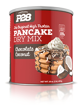P28 High Protein Pancakes Chocolate Coconut 16oz.  TEMPORARELY UNAVAILABLE