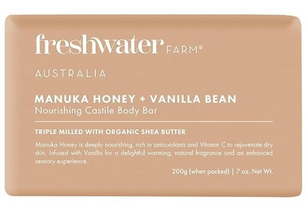 FreshWater Farm Castile Body Bar Vanilla + Manuka 7 oz