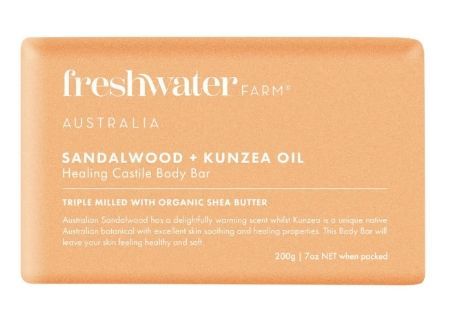 FreshWater Farm Castile Body Bar Sandalwood + Kunzea Oil 7 oz