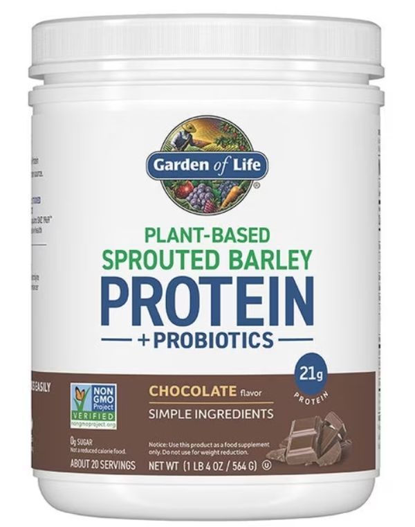 Garden of Life - Plant Based Sprouted Barley Protein + Probiotics 20 Servings  Chocolate Flavor
