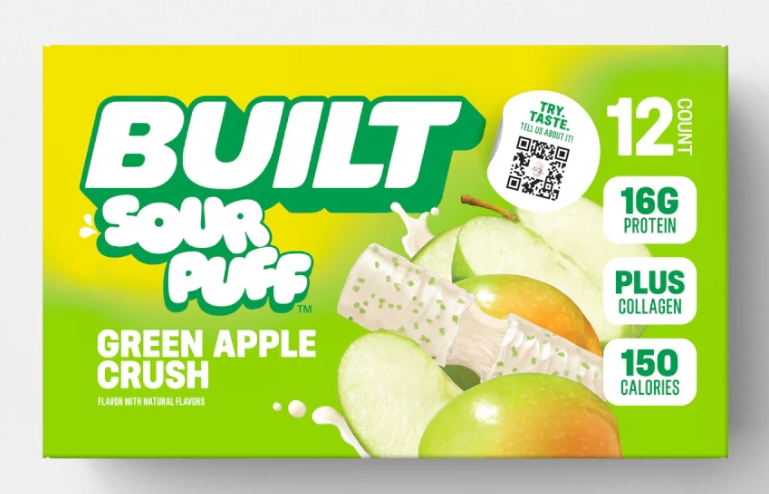 Built SOUR PUFF Green Apple Crush Protein 12/Bars