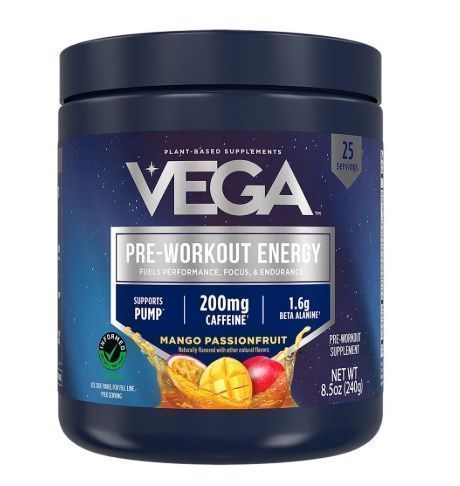 Vega - Pre - Workout Energy 8.4 oz 25 Servings Mango Passionfruit