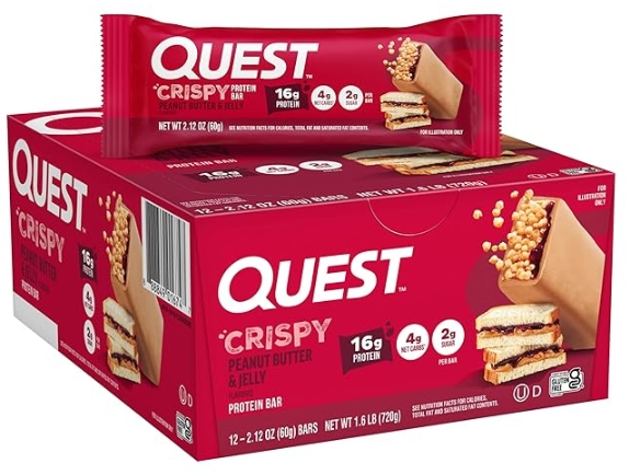 Quest Crispy Peanut Butter & Jelly 12 Bars