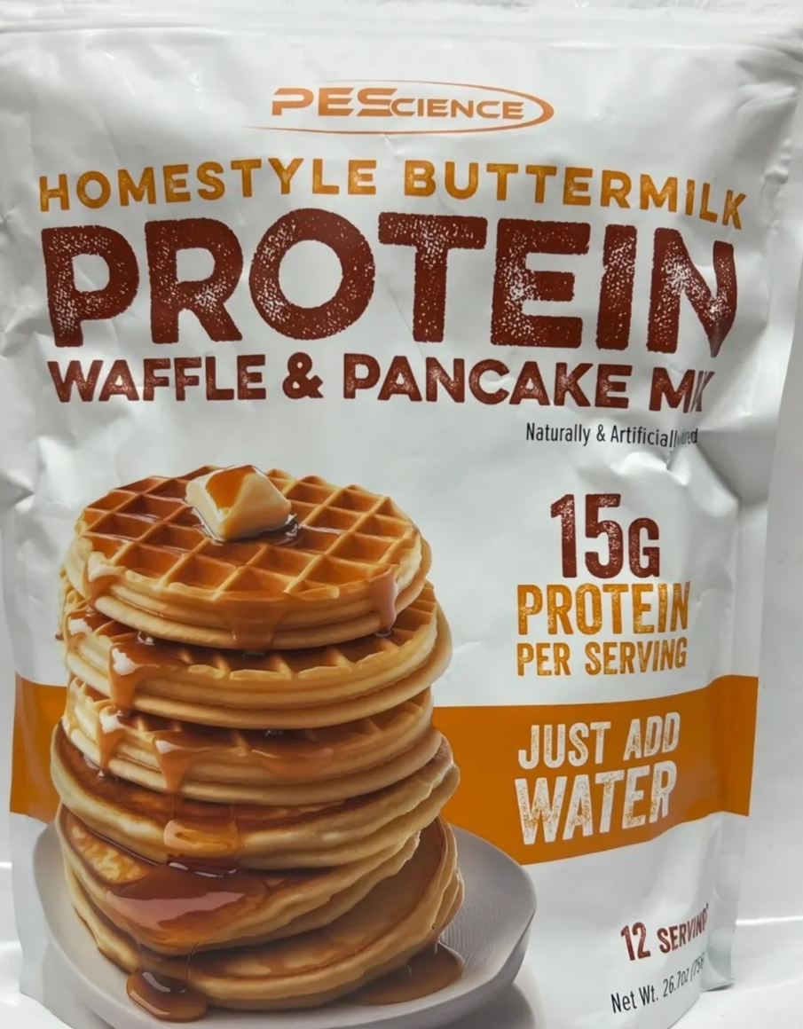 PEScience Buttermilk 15g Protein Waffle and Pancake Mix 12 Servings 