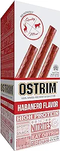 Ostrim Beef and Elk Snack Stick Habanero Flavor 1.5 oz. 10 sticks