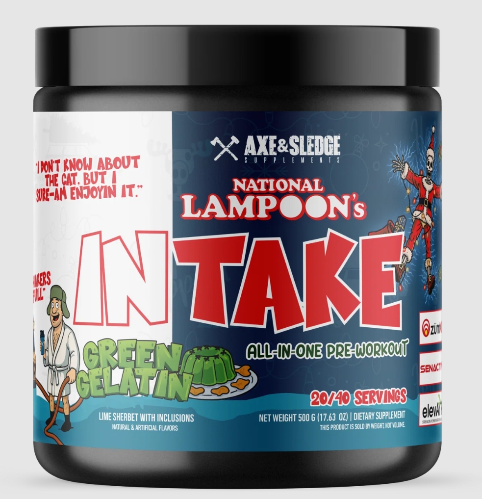 Axe & Sledge INTAKE Pre Workout National Lampoon's Green Gelatin  Flavor 20/40 Servings