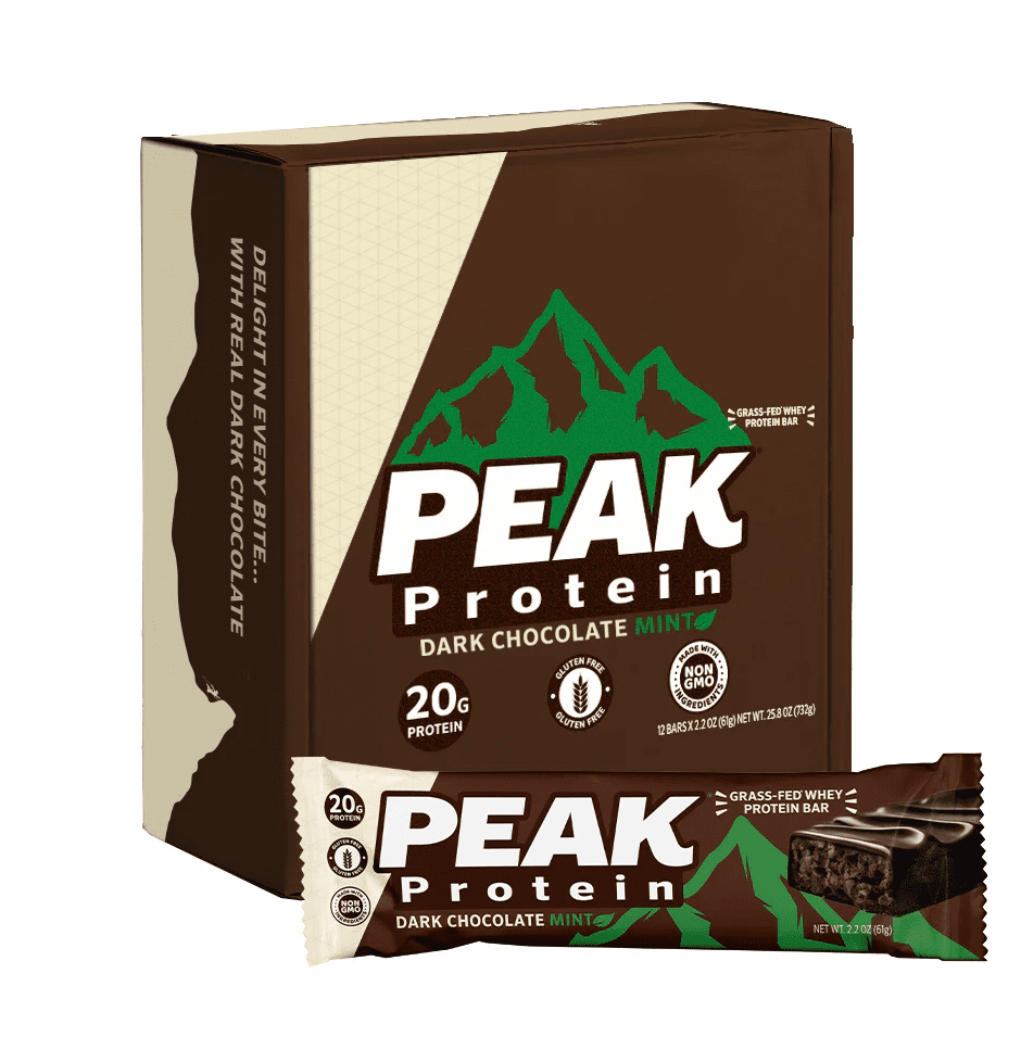 Peak Protein Protein Bar Dark Chocolate Mint 12 / 2.2Oz Bars