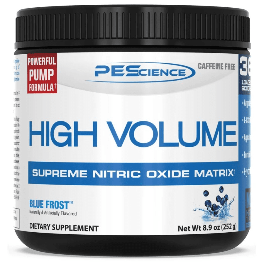PEScience High Volume Non - Stim Nitric Oxide Powder 18 Servings Blue Frost