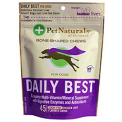 Pet Naturals Of Vermont  Daily Best Senior Bone Shaped Chews 45 ct