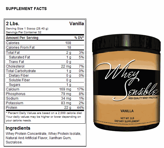 PGN NUTRITION Whey Sensible Vanilla 2Lb