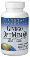 Planetary Herbals - Ginkgo OptiMem 60 60 mg 45 Tablets