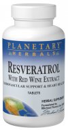 Planetary Herbals - Resveratrol with Red Wine Extract 885 mg 30 Tablets