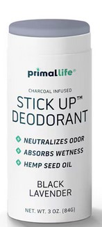 Primal Life Organics Natural Deodorant Stick up Black Lavender 3 Oz