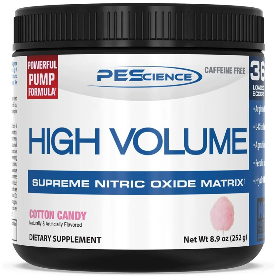 PEScience High Volume Non - Stim Nitric Oxide Powder 18 Servings Cotton Candy