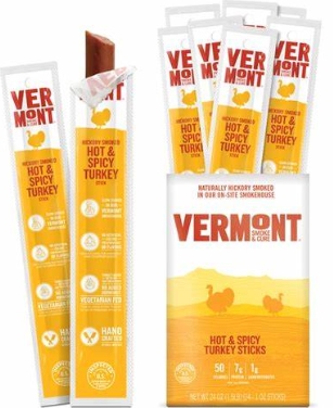 Vermont Smoke & Cure Hickory Smoked Hot and Spicy Turkey Sticks 6 Pack (1oz sticks)