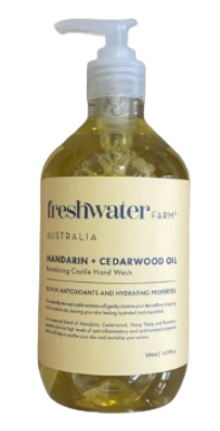 FreshWater Farm Castile Hand Wash Glass Mandarin & Eucalyptus 16.9oz