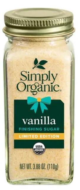 Simply Organic Vanilla Finishing Sugar 3.88 oz