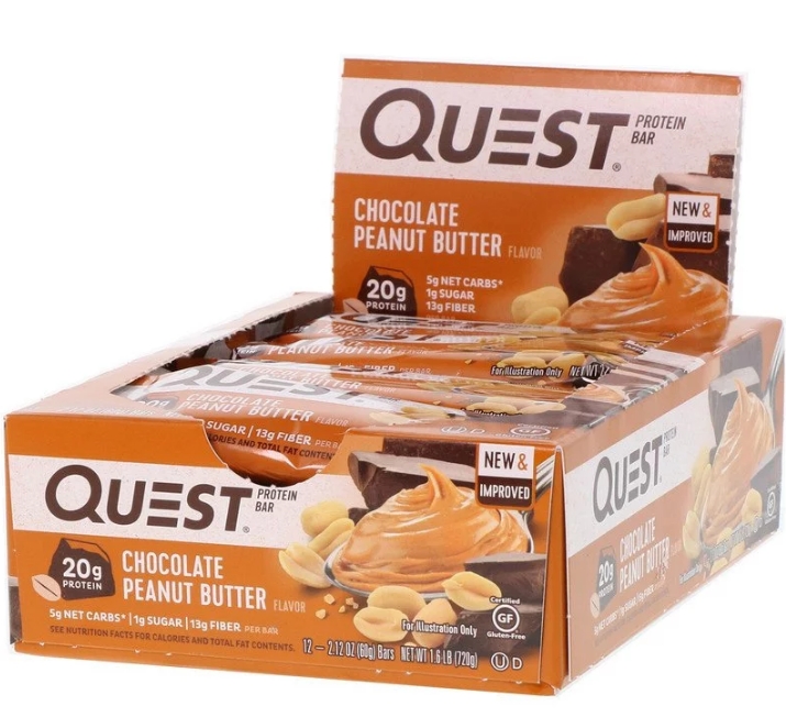 Quest Bar Chocolate Peanut Butter 12 Bars