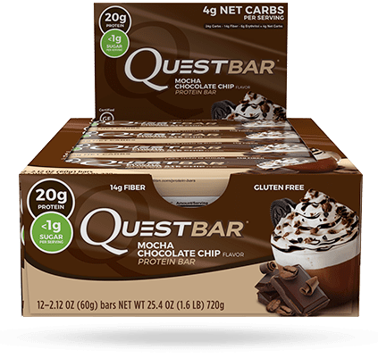 Quest Bar Mocha Chocolate Chip 12 Bars     TEMPORARILY UNAVAILABLE