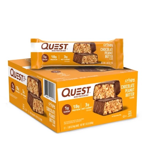 Quest Hero Bars Chocolate Peanut Butter 12 Bars