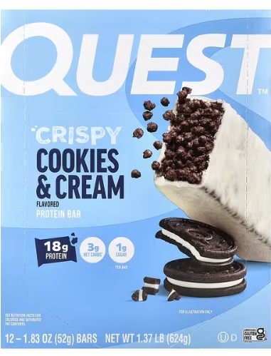 Quest Crispy Bars Cookies & Cream 12 Bars