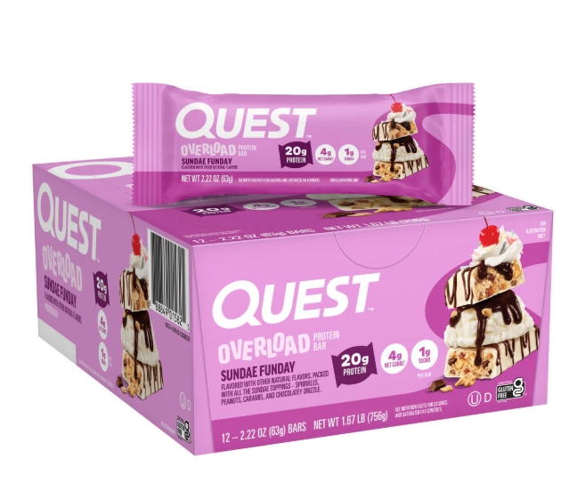 Quest Overload Sundae Funday 20g Protein 12 Bars