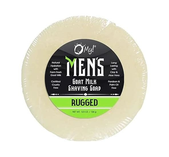 O My!  (Men's) Goats Milk Shaving Soap Puck 5.5oz Rugged