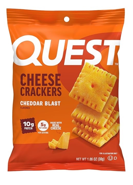 Quest Nutrition Cheesy Protein Crackers Cheddar Blast Flavor 15g Protein 6 Pack