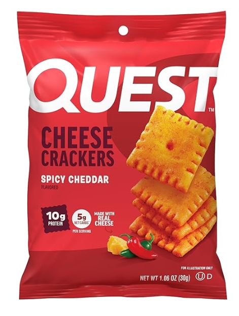 Quest Nutrition Cheesy Protein Crackers Spicy Cheddar Flavor 15g Protein 6 Pack