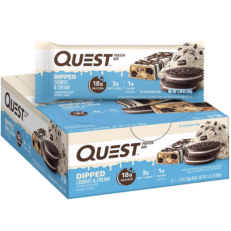 Quest Bar Dipped Cookies & Cream 12 Bars-2.12oz