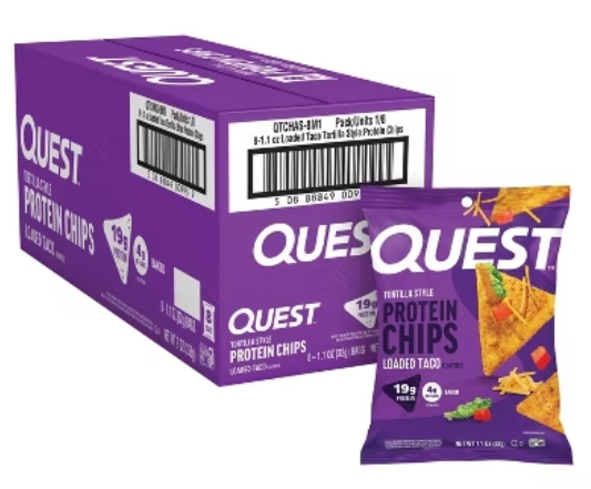Quest Protein Chips Loaded Taco 8 Bags